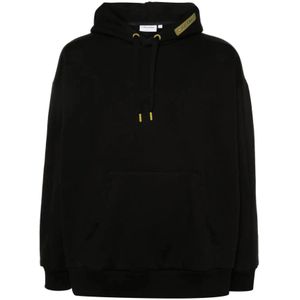 Calvin Klein, Sweatshirts & Hoodies, Heren, Zwart, M, Moderne Comfort Hoodie met Rasterlogo