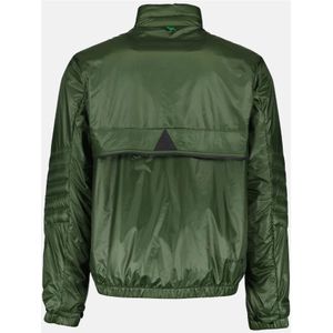 Moncler, Jassen, Heren, Groen, L, Nylon, Gewatteerde Hoge Hals Ritsjas