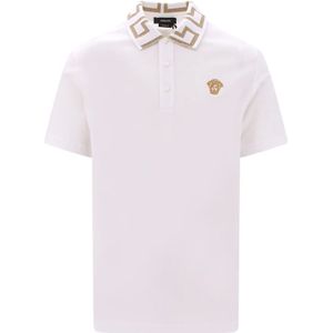 Versace, Herenkleding T-shirts en polo`s Wit Aw 23 Wit, Heren, Maat:S