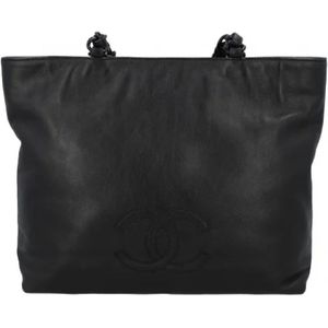 Chanel Vintage, Pre-owned, Dames, Zwart, ONE Size, Leer, Pre-owned Leather shoppers