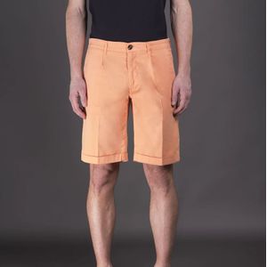 Moorer, Korte broeken, Heren, Oranje, L, Katoen, Zijden en katoenen stretch satijnen shorts