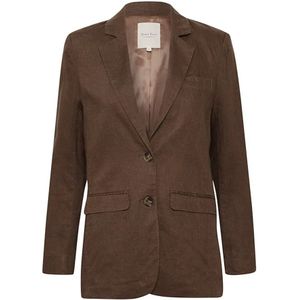 Part Two, Elegante en Comfortabele Blazer Jas Bruin, Dames, Maat:S