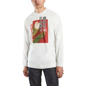 Kenzo, Sweatshirts & Hoodies, Heren, Wit, XL, Katoen, Urban Artistiek Grafisch Sweatshirt