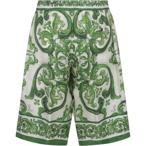 Dolce & Gabbana, Korte broeken, Heren, Groen, L, Stijlvolle Broek voor Heren