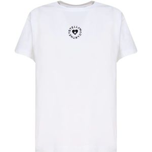 Stella McCartney, Biologisch Katoenen Witte T-shirts en Polos Wit, Dames, Maat:XS