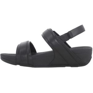 Fitflop, Schoenen, Dames, Zwart, 38 EU, Leer, Verstelbare leren sandalen met achterband