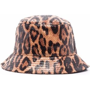 Stand Studio, Leopard Vida Print Bucket Hat Bruin, Dames, Maat:S