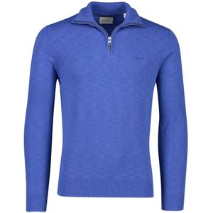Gant, Tops, Heren, Blauw, L, Katoen, Blauwe Half Zip Sweater