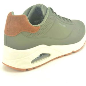 Skechers, Sport, Heren, Groen, 45 EU, Stijlvolle Kakki Cognac Runner air Z