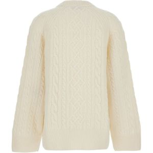 IVY Oak, Truien, Dames, Beige, XS, Wol, Beige Gebreide Crewneck Trui