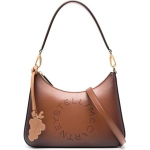 Stella McCartney, Tassen, Dames, Bruin, ONE Size, Bruine Hobo Tas met Gouden Hardware