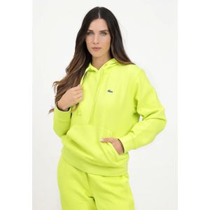 Lacoste, Sweatshirts & Hoodies, Dames, Groen, L, Groene Dames Hoodie voor Herfst-Winter