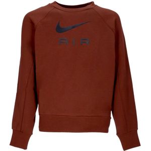 Nike, Sweatshirts & Hoodies, Heren, Bruin, XS, Lichtgewicht Crewneck Sweatshirt Air French Terry