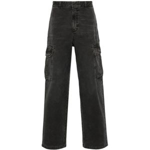 Givenchy, Jeans, Heren, Zwart, L, Denim, Zwarte cargobroek met militaire zakken