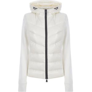 Moncler, Jassen, Dames, Wit, S, Witte Gebreide Vest