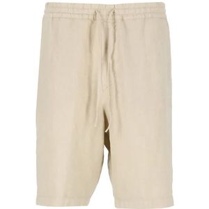 120% Lino, Korte broeken, Heren, Beige, XL, Leer, Casual Shorts