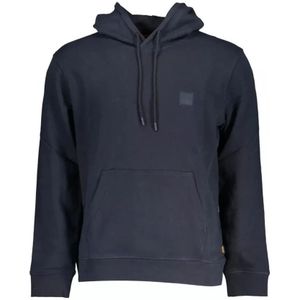 Hugo Boss, Sweatshirts & Hoodies, Heren, Blauw, 2Xl, Katoen, Blauwe Biologisch Katoenen Hoodie