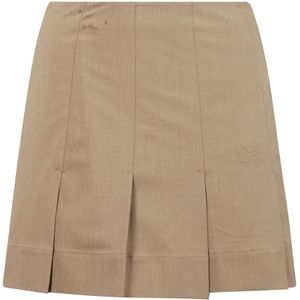 Ganni, Rokken, Dames, Beige, L, Melange Mini Rok