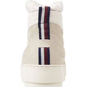 Tommy Hilfiger, Schoenen, Dames, Wit, 38 EU, Suède, Witte Monogram Enkellaarzen