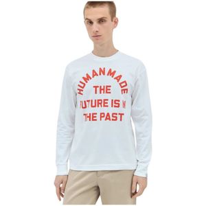 Human Made, Sweatshirts & Hoodies, Heren, Wit, L, Katoen, Gebreid Katoenen Grafisch Print T-Shirt