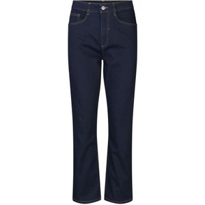 Masai, Jeans, Dames, Zwart, XL, Katoen, Donkerblauwe jeans met hoge taille en uitlopende pijpen