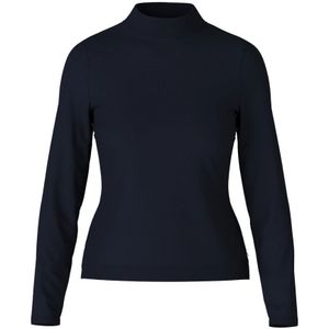 Marc Cain, Tops, Dames, Blauw, 2Xl, Gebreide Mock-Neck Sweater Donkerblauw