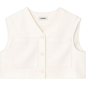 Aeron, Jassen, Dames, Beige, L, Geknipte V-hals Suiting Vest