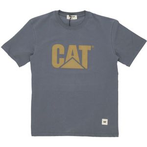 Cat, Tops, Heren, Grijs, S, Stormy Weather Streetwear Logo Tee