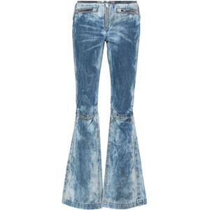 Diesel, Jeans, Dames, Blauw, W30, Katoen, Vintage Flare Jeans met Distressed Details