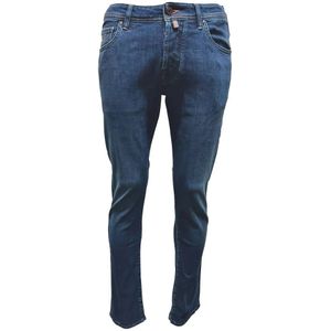 Jacob Cohën, Jeans, Heren, Blauw, W37, Katoen, Slim Fit Donkerblauwe Jeans