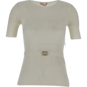 Valentino, Tops, Dames, Wit, S, Wol, T-Shirts