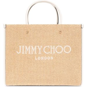 Jimmy Choo, Tassen, Dames, Beige, ONE Size, Leer, Avenue Medium shopper tas