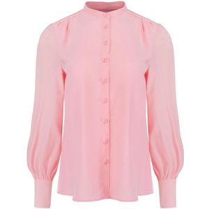 Jaaf, Blouses & Shirts, Dames, Roze, S, Zijden Crepe de Chine Blouse in Candy Pink