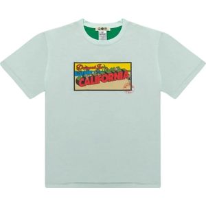 Barrow, Tops, unisex, Groen, XL, Contrast Dubbelzijdig T-Shirt