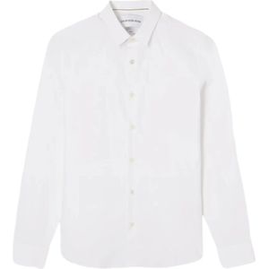 Calvin Klein, Stijlvol Overhemd voor Heren Wit, Heren, Maat:L