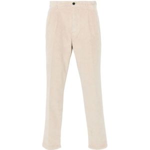 Incotex, Broeken, Heren, Beige, W35, Katoen, Slim Fit Beige Katoenen Broek