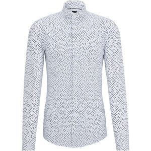 Hugo Boss, Overhemden, Heren, Wit, XL, Wit Casual Shirt met Print