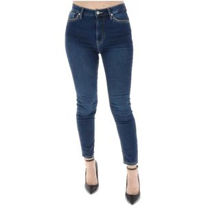 Alviero Martini 1a Classe, Blauwe Denim Jeans met Rits en Knoopsluiting Blauw, Dames, Maat:W30