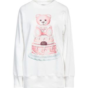 Moschino, Sweatshirts & Hoodies, Dames, Wit, 2Xs, Katoen, Teddy Cake Sweatshirt Jurk