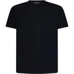 Tom Ford, Tops, Heren, Zwart, M, Katoen, Zwarte Upgrade Heren T-Shirt - Klassieke Stijl