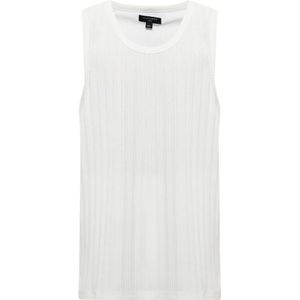 AllSaints, Tops, Heren, Wit, XL, Katoen, ‘Madison’ geribbelde mouwloze T-shirt