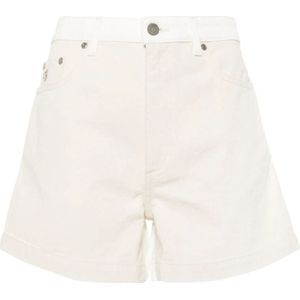 Stella McCartney, Beige Katoenen Denim Shorts Beige, Dames, Maat:W28