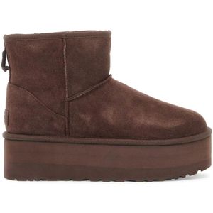 Ugg, Schoenen, Dames, Bruin, 39 EU, Suède, Suède Platform Enkellaarzen