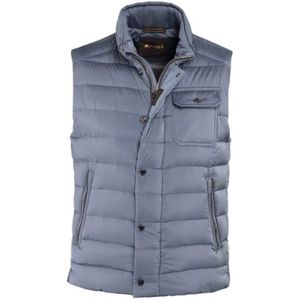 Moorer, Jassen, Heren, Blauw, L, Iridescent Waterdichte Vest met Ganzendons