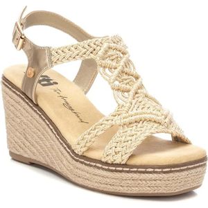 Xti, Schoenen, Dames, Beige, 40 EU, Plateau Sandalen