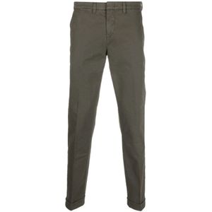 Fay, Broeken, Heren, Groen, W34, Katoen, Groene Tapered Chino Broek