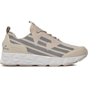 Emporio Armani Ea7, Schoenen, Heren, Beige, 42 2/3 EU, Gedrukt logo textiel sneakers - Beige