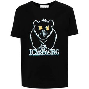 Iceberg, T-Shirts Zwart, Heren, Maat:S