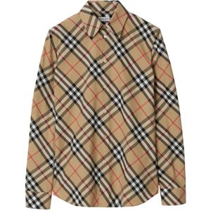 Burberry, Blouses & Shirts, Dames, Beige, S, Beige Casual Overhemden