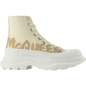Alexander McQueen, Schoenen, Dames, Beige, 37 EU, Leer, Leather sneakers
